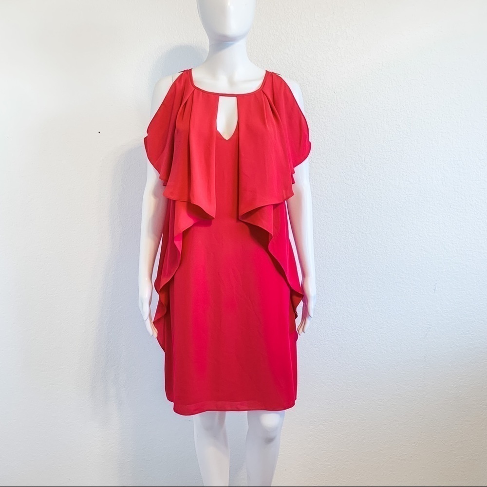 Laundry Shelli Segal Pink Ruffle Shift Dress